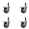 Service Caster 3.5'' Thermoplastic Rubber Swivel 3/4'' Expanding Stem Caster Set Total Lock Brake, 4PK SCC-EXTTL20S3514-TPRB-34-4 - alternate 1